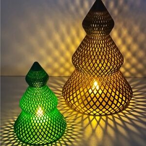 3D Printed Mesh Whimsical Christmas Tree Lantern Decor